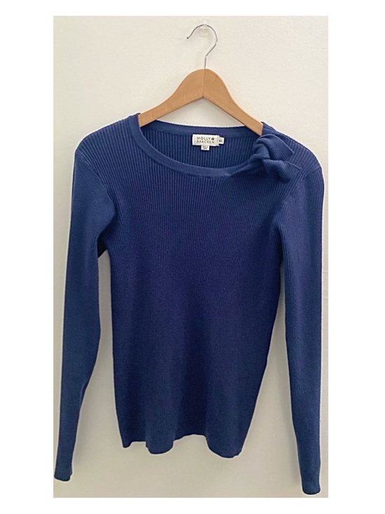 Molly Bracken Sweaters - Molly Bracken Ribbed Knit Sweater with Bow Detail Size Medium/Large